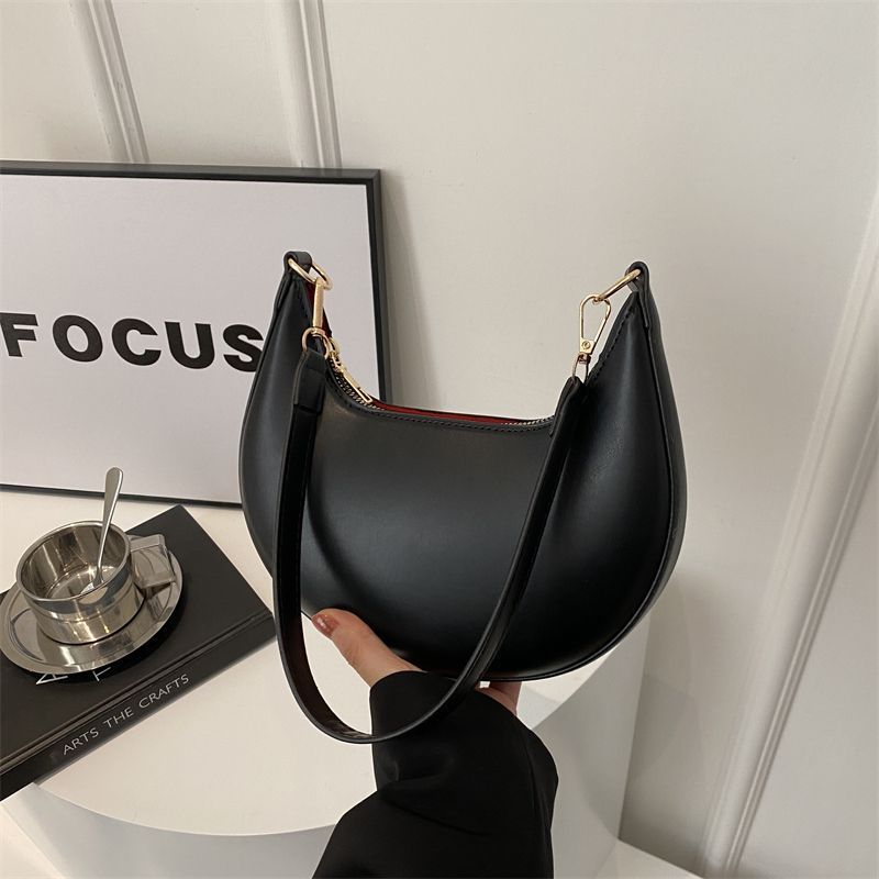Niche Crescent New Simple All-Match Textured Shoulder Bag For Women