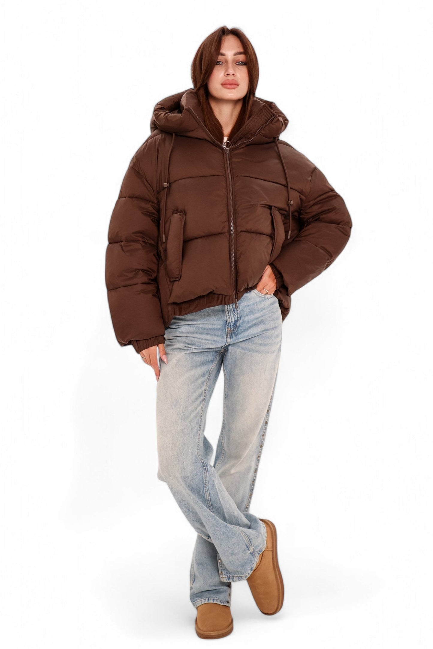 Chaqueta Bio-Down Aislante de Chocolate Oscuro