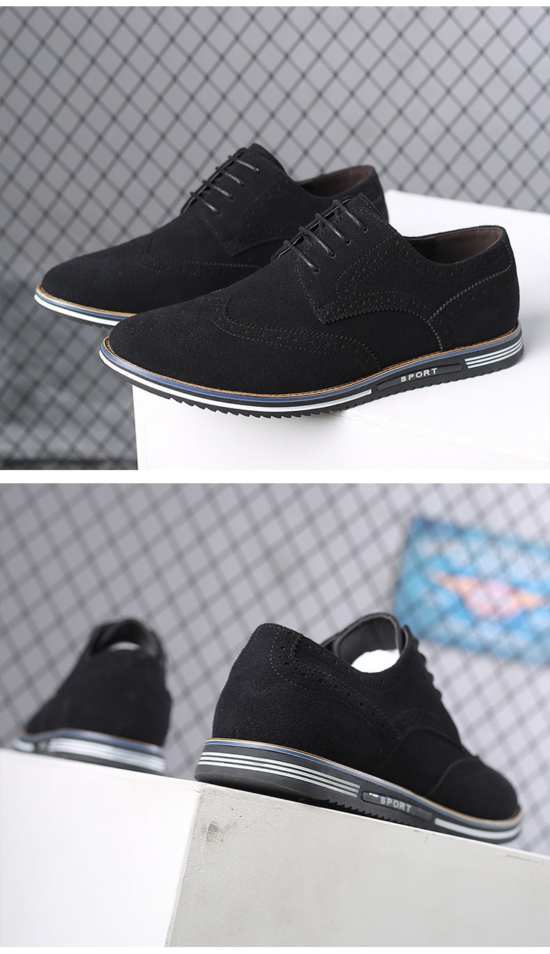 Men's Frosted Low-Top Suede Leather British Platforms