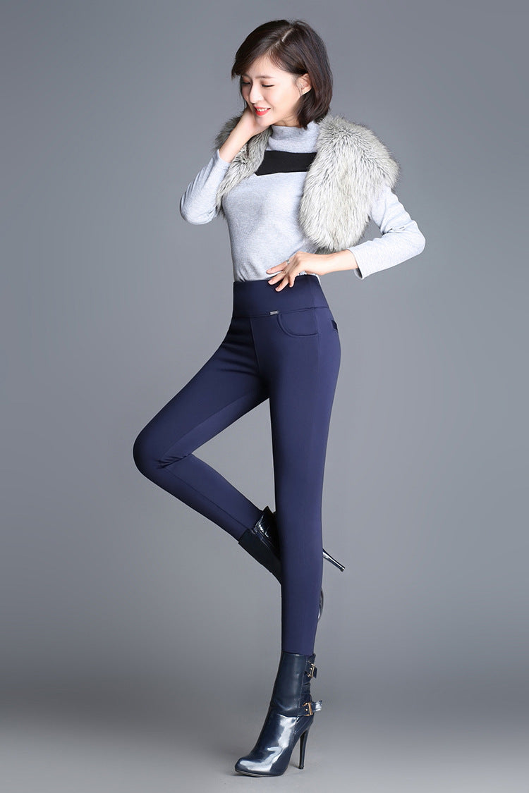Leggings acolchados de terciopelo de talle alto para mujer