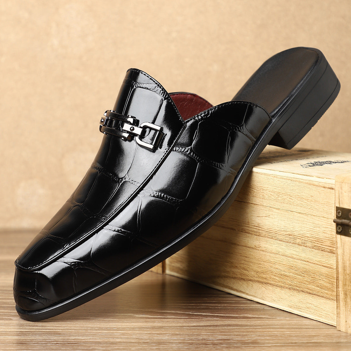Men's Casual Leather Slippers