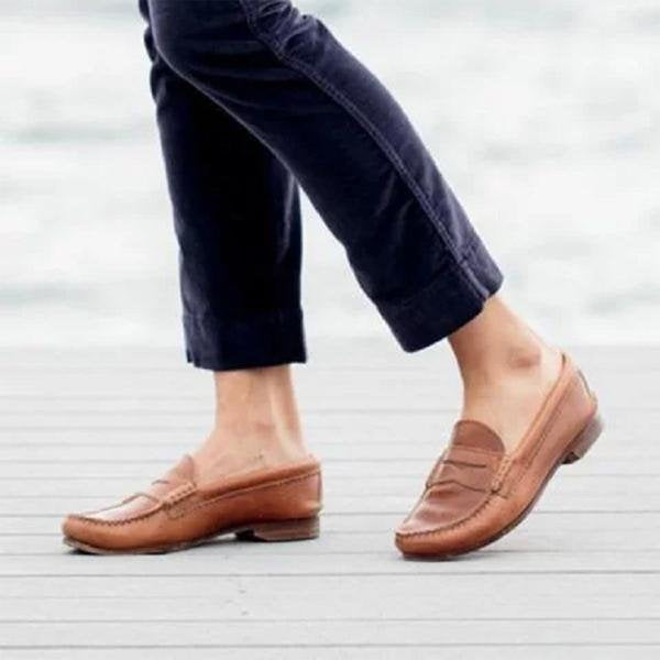 Women's Casual Brushed Retro Flat Platforms