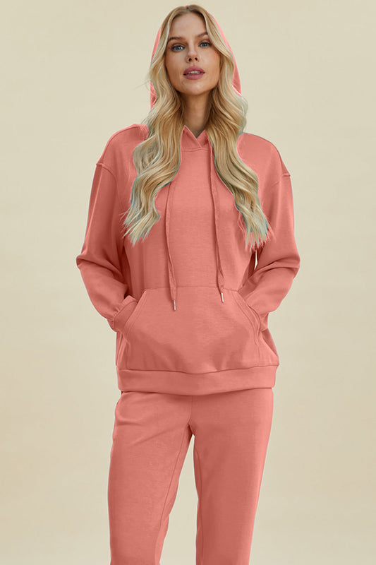 Sudadera con capucha de manga larga Basic Bae de tamaño completo con cordón de ajuste y bolsillo canguro de Scuba Air