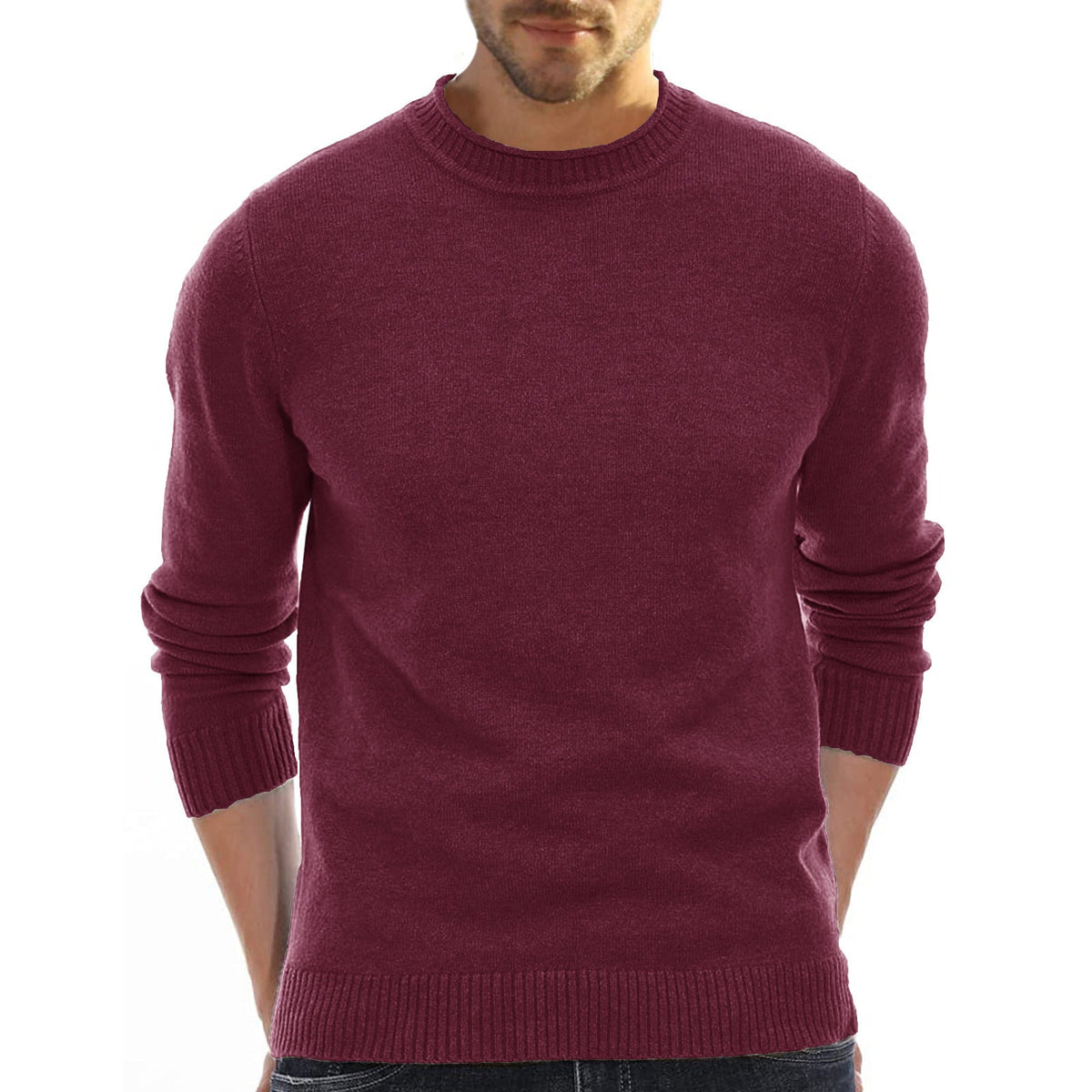 Solid-color Men's Knitwear Casual Sweater