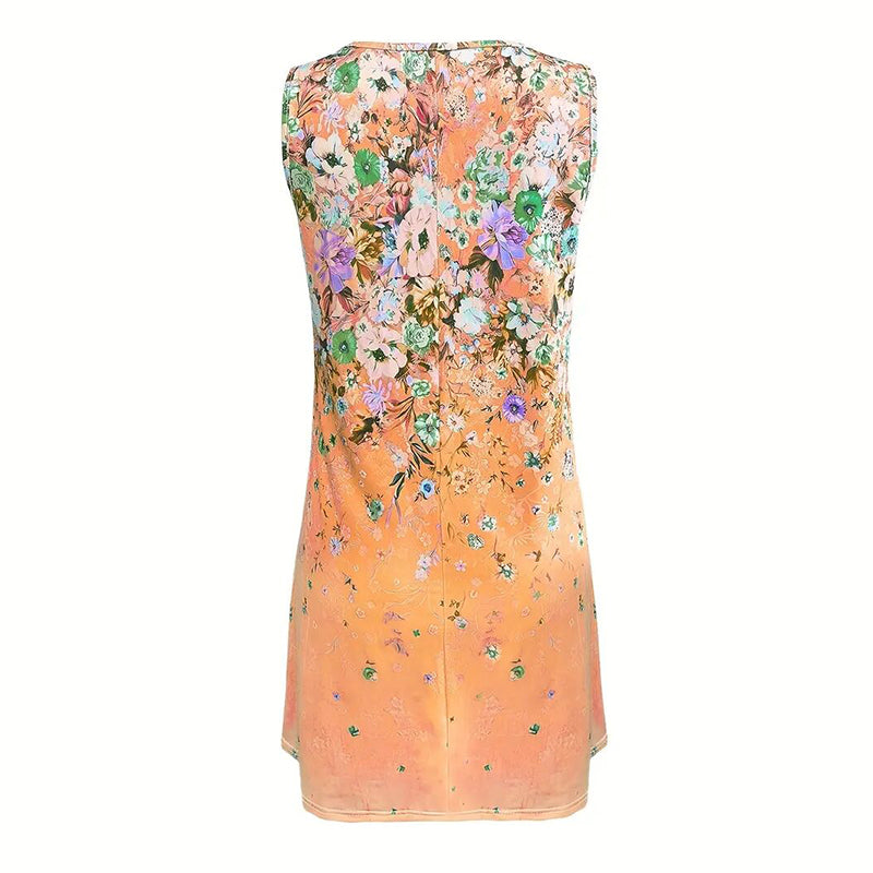 Women's Summer Sleeveless Boho Floral Print Tank Sundress