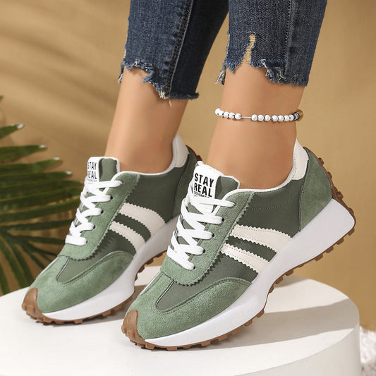 Zapatillas gruesas con suela ancha transpirables para mujer