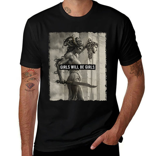 Camiseta con cuello acanalado de mujer Girl Will Be Girls S Medusa Feminist