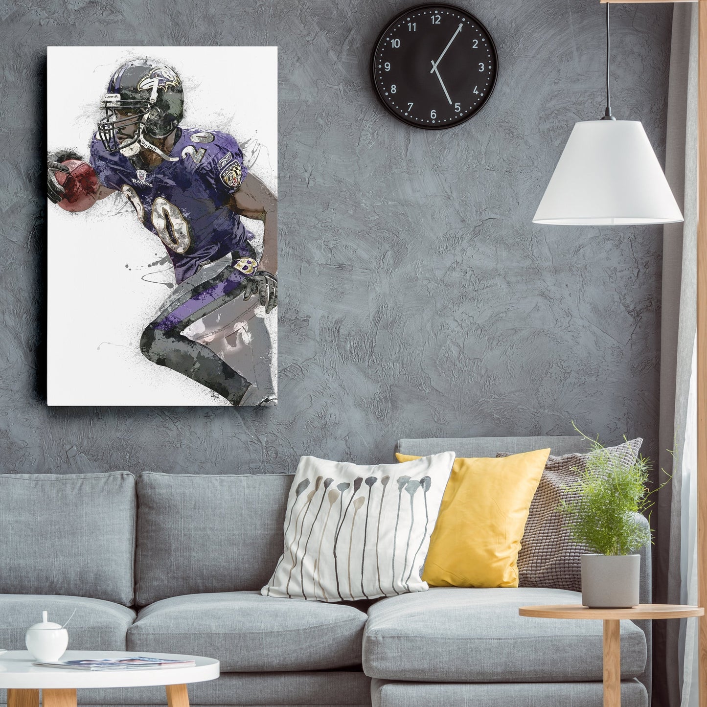 Cuadro en lienzo de Ed Reed - Decoración de pared de los Baltimore Ravens