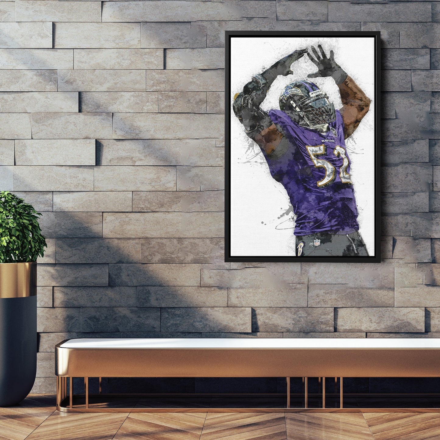 Arte de pared de Ray Lewis - Decoración de pared de los Baltimore Ravens de la NFL