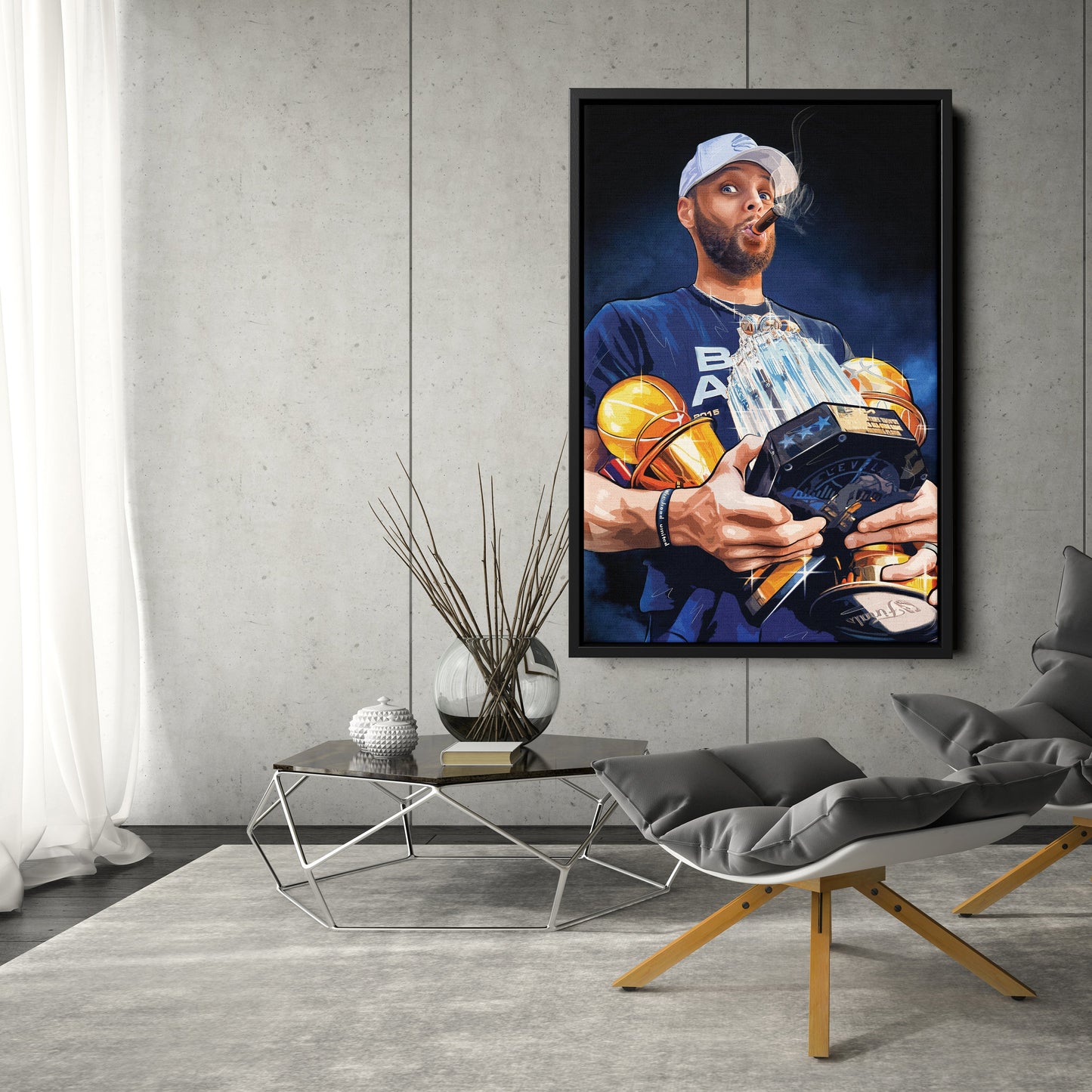 Lienzo de Stephen Curry – Arte de pared de la NBA para decoración infantil