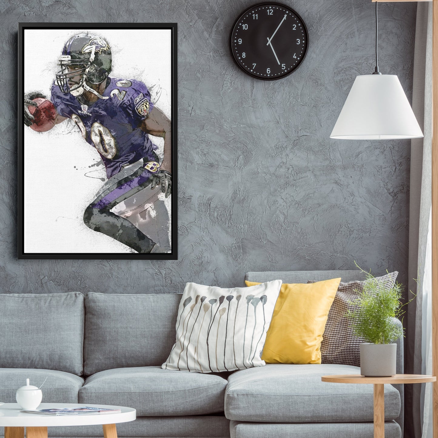 Cuadro en lienzo de Ed Reed - Decoración de pared de los Baltimore Ravens