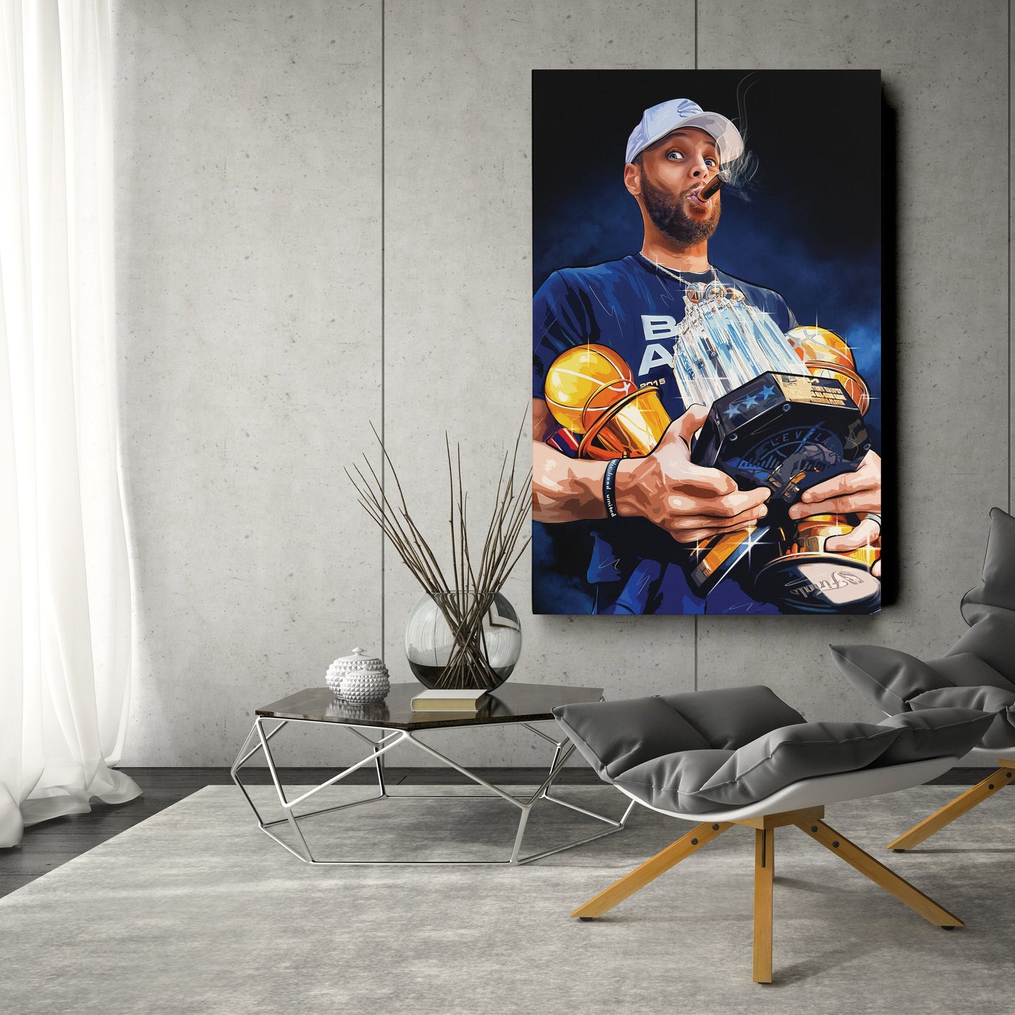 Lienzo de Stephen Curry – Arte de pared de la NBA para decoración infantil