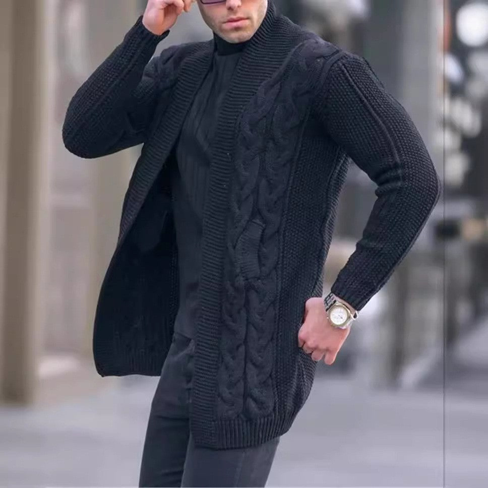 Mens Casual Cardigan Sweater With Long Sleeves For Fall And Winter