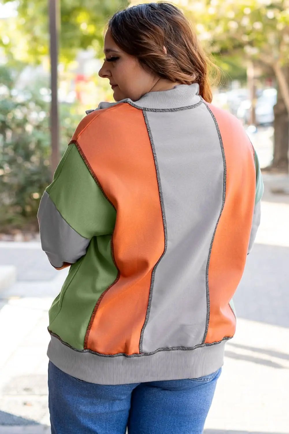 Love Salve Colorblock Half Zip Sweatshirt — Cozy Fit Women's