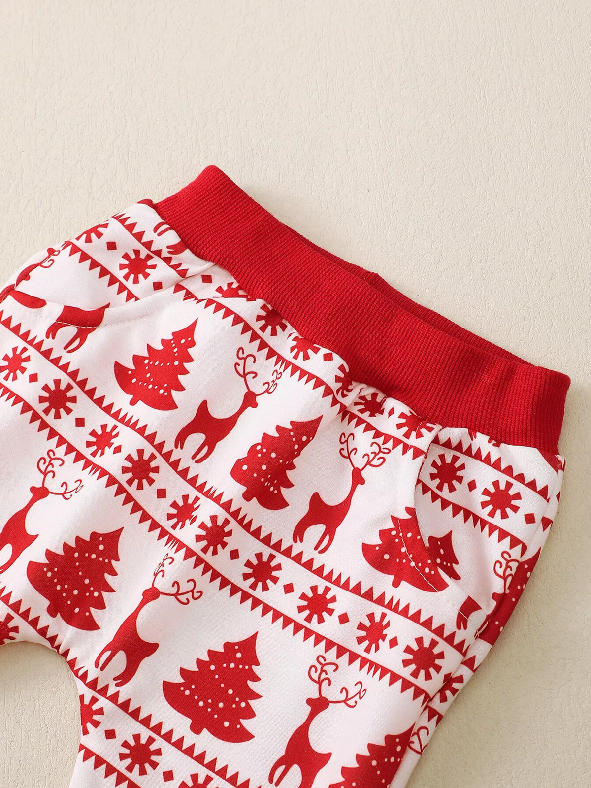 Children's Christmas Reindeer & Tree Print Top and Pants Set