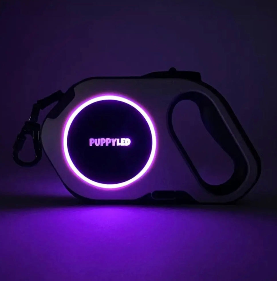 LED Retractable Dog Leash  W/Flashlight