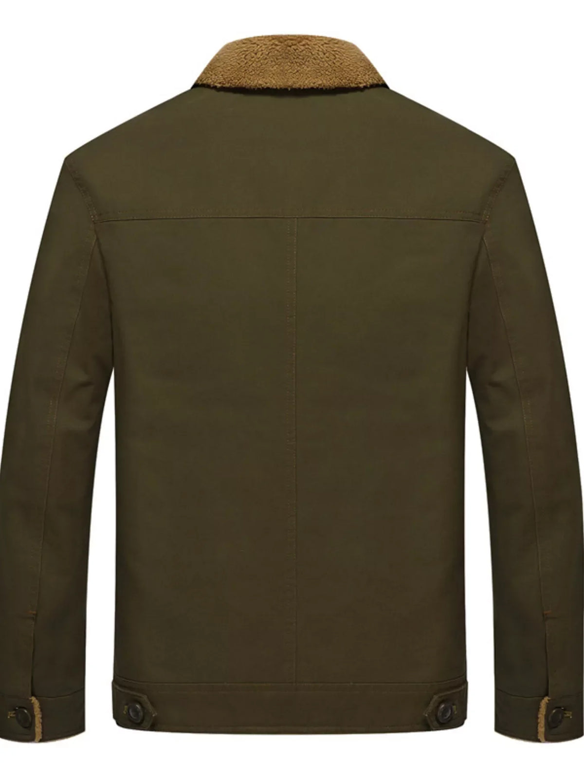 Men's Plus Size Button Up Fleece Lined Jacket