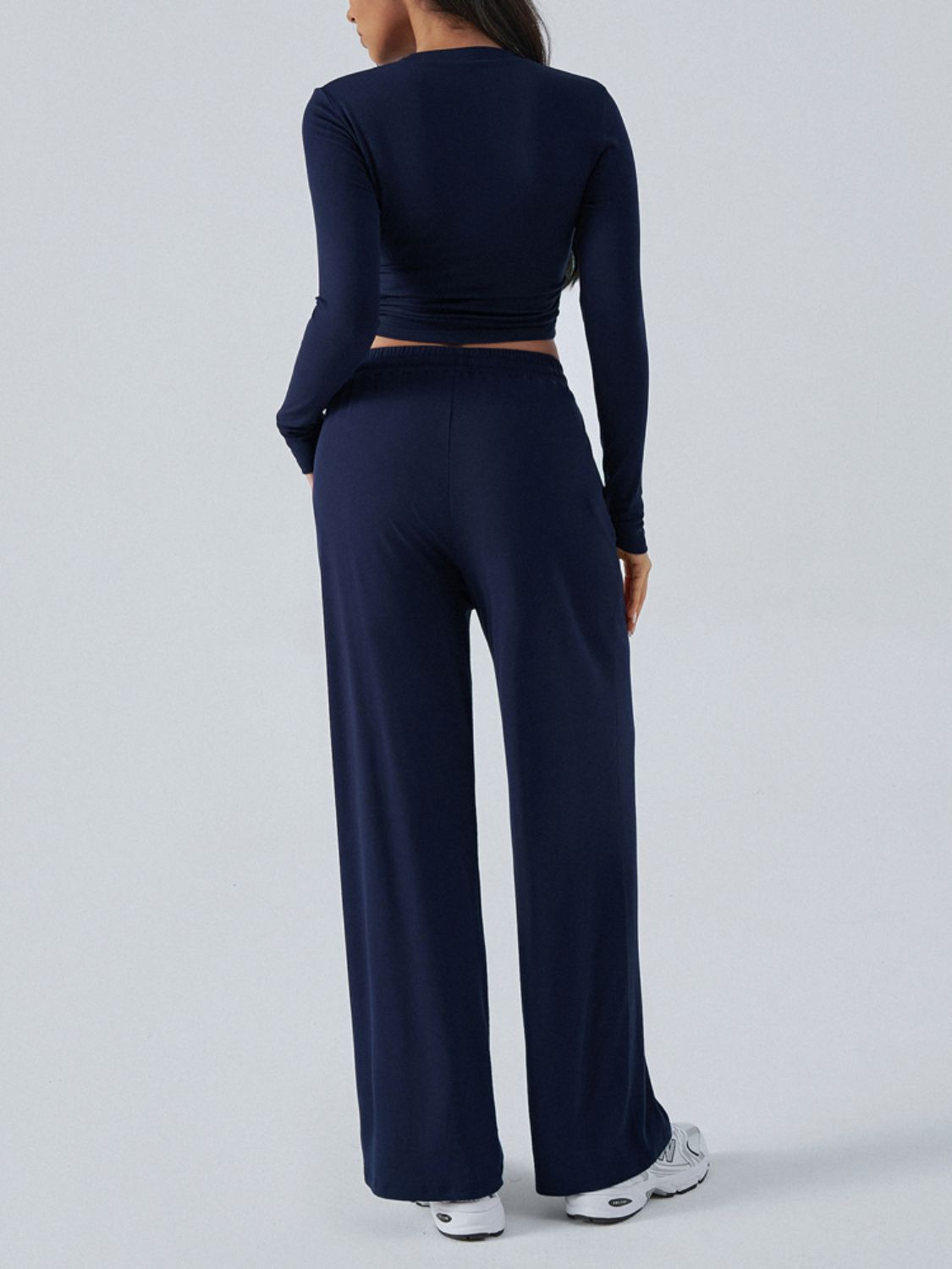Conjunto de top de manga larga con cuello redondo y pantalones Devine