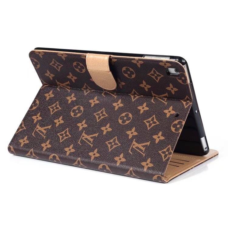Funda para iPad Apple de cuero Monogram de lona de lujo con diseño temático de verano fresco