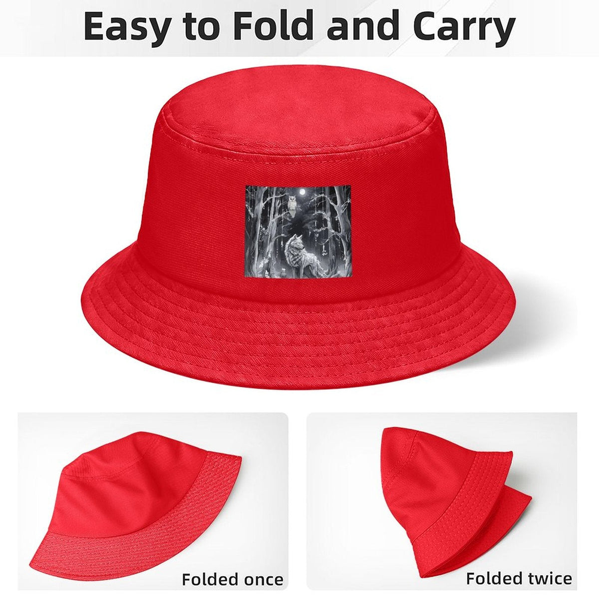 Ethereal Wolf Children’s Bucket Hat (Front Printing)