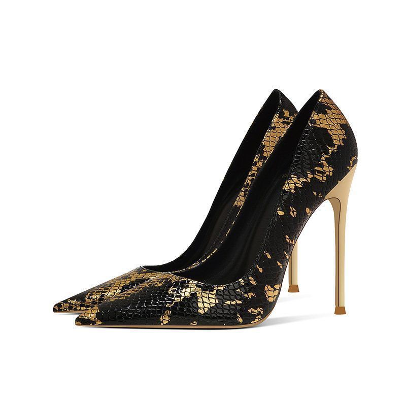 Women's Snake-Print Pointed-Toe Stiletto Heels