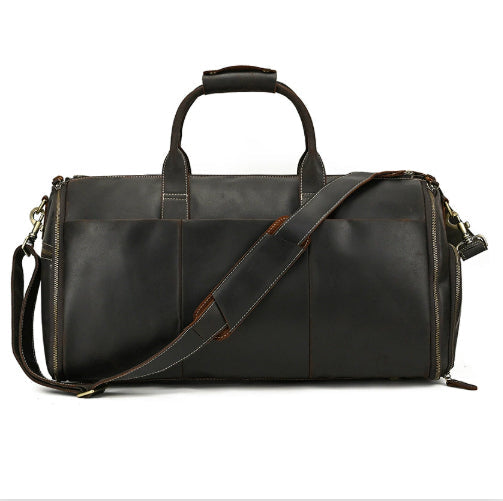 Vintage Multifunctional Leather Travel Duffle Bag Travel Bag