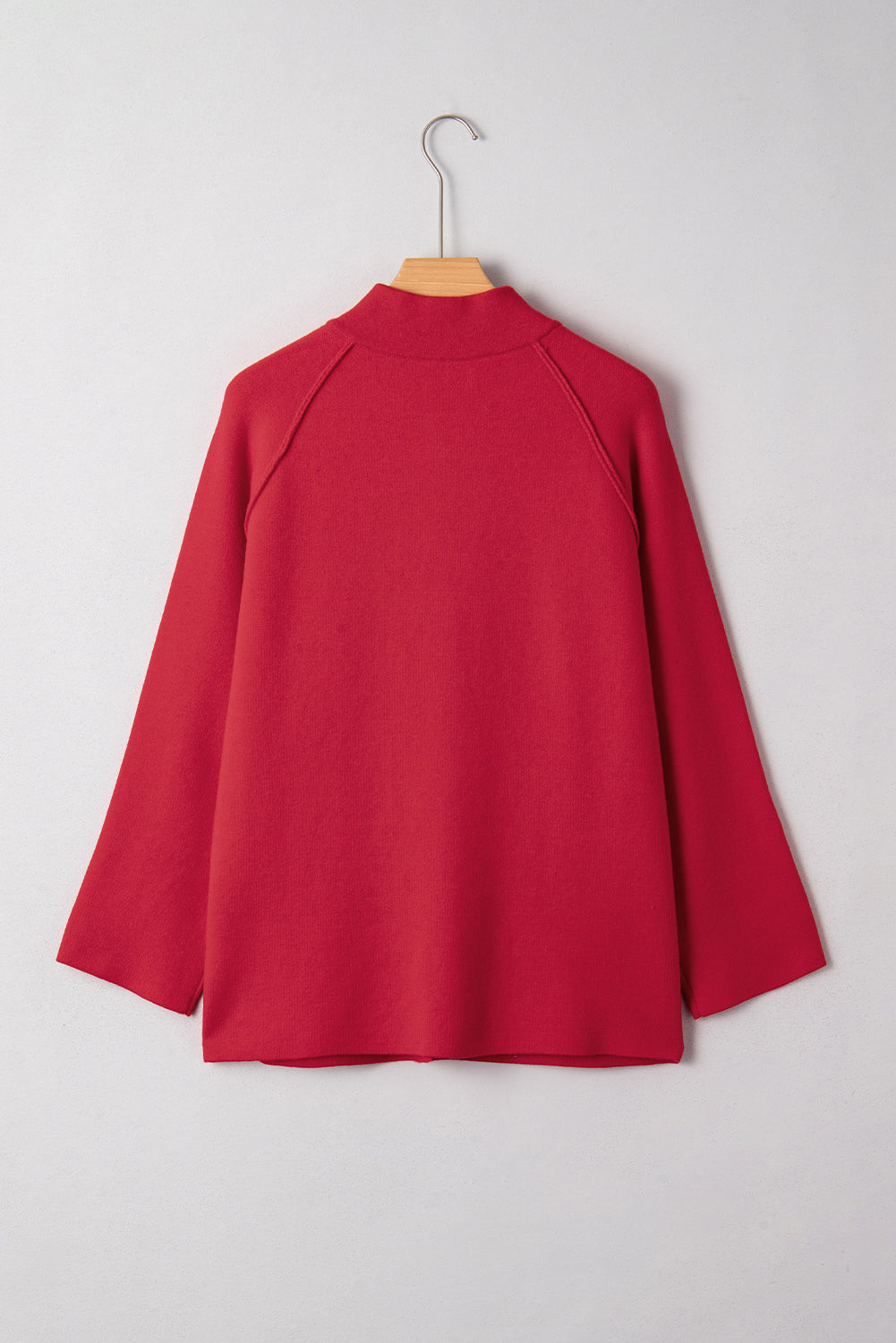 Chaqueta cárdigan cruzada con botones de color rojo fuego