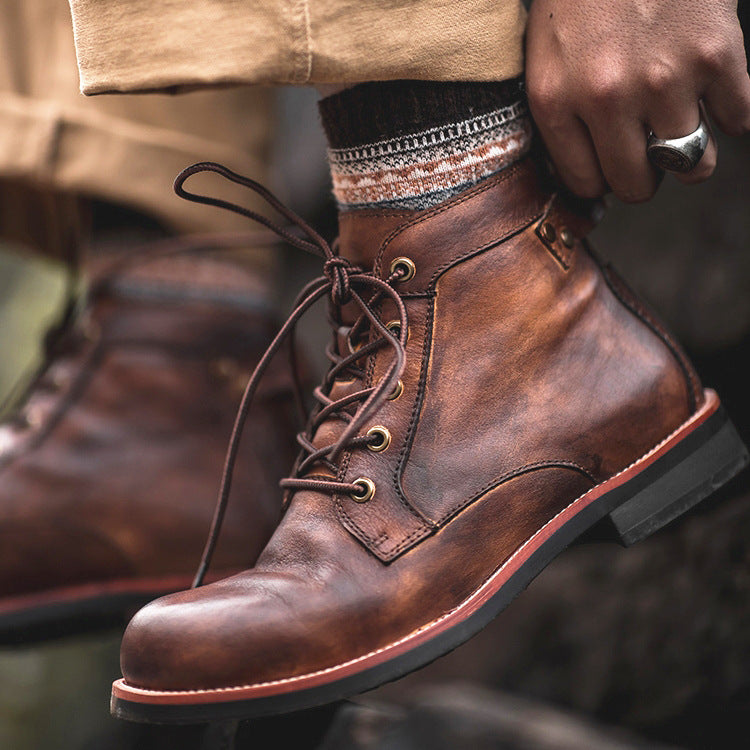 Men's Ami Khaki Style Martin Boots