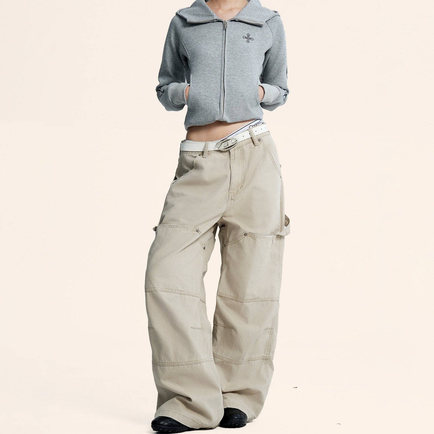 Womens Versatile Retro American-style Workwear Denim Jeans