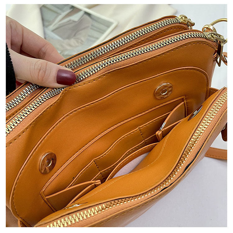 Retro Multi-layer Large Capacity Shoulder Messenger Bag Travel Bag