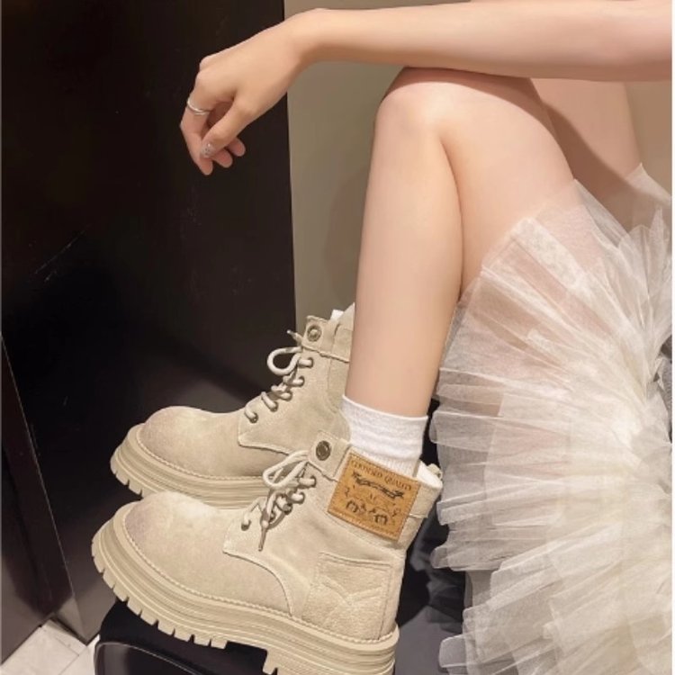 Thick Soled And Height Increasing Martin Boots, Women's Casual Short Boots, Breathable And Versatile Martin Boots