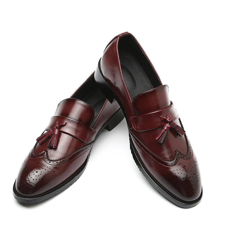 Men's Casual Fashion Brogue Fringed Leather Flats