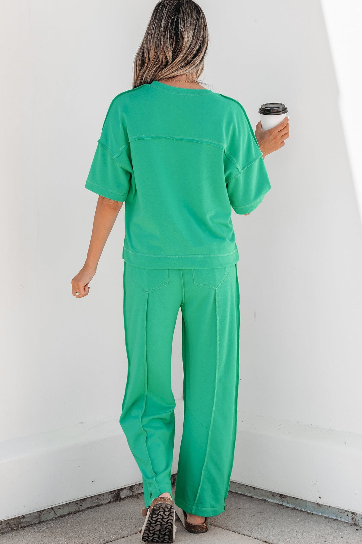 Women's Drop Shoulder Boxy Tee and Barrel Pants Set