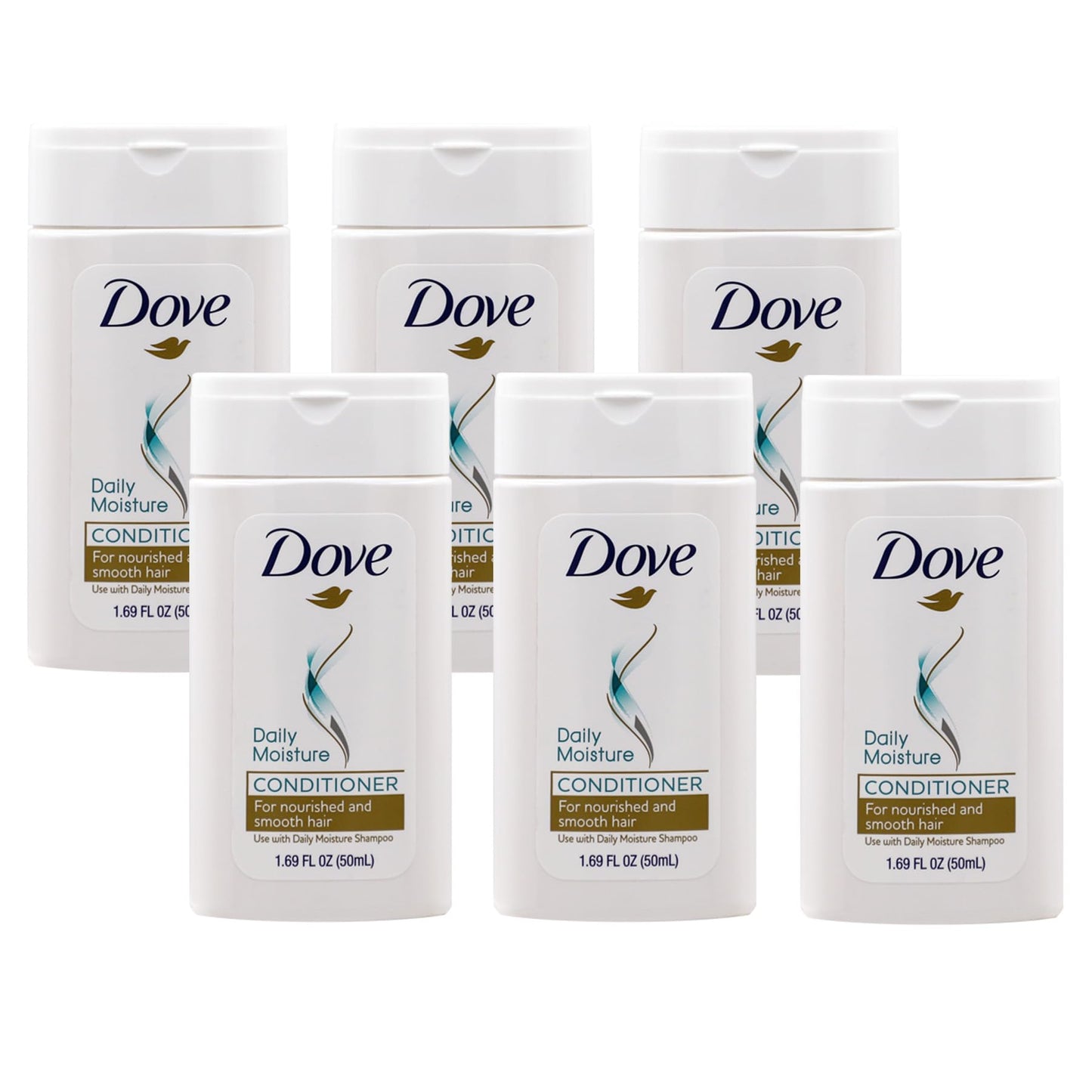Dove Conditioner Daily Moisture Nourishing System for Smooth Hair 6-Pack 1.7 FL Oz 6 Bottles