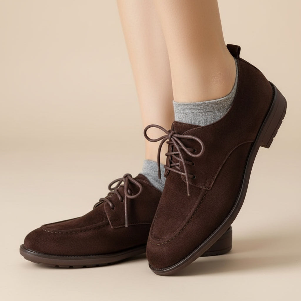 Women’s Retro Deep-Mouth Lace-Up Loafers