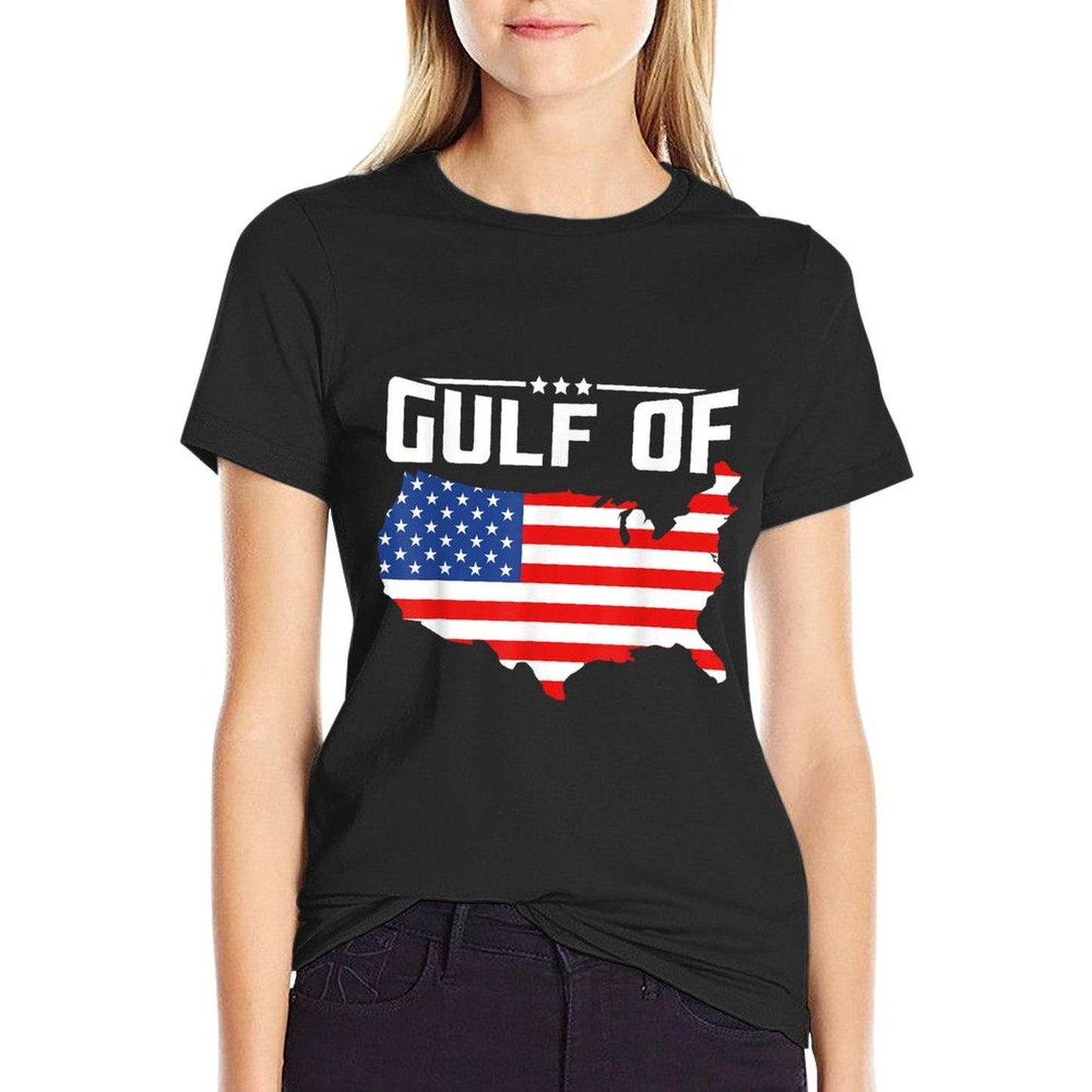 Gulf Of United States Of America Funny USA Flag Stretchy T-Shirt