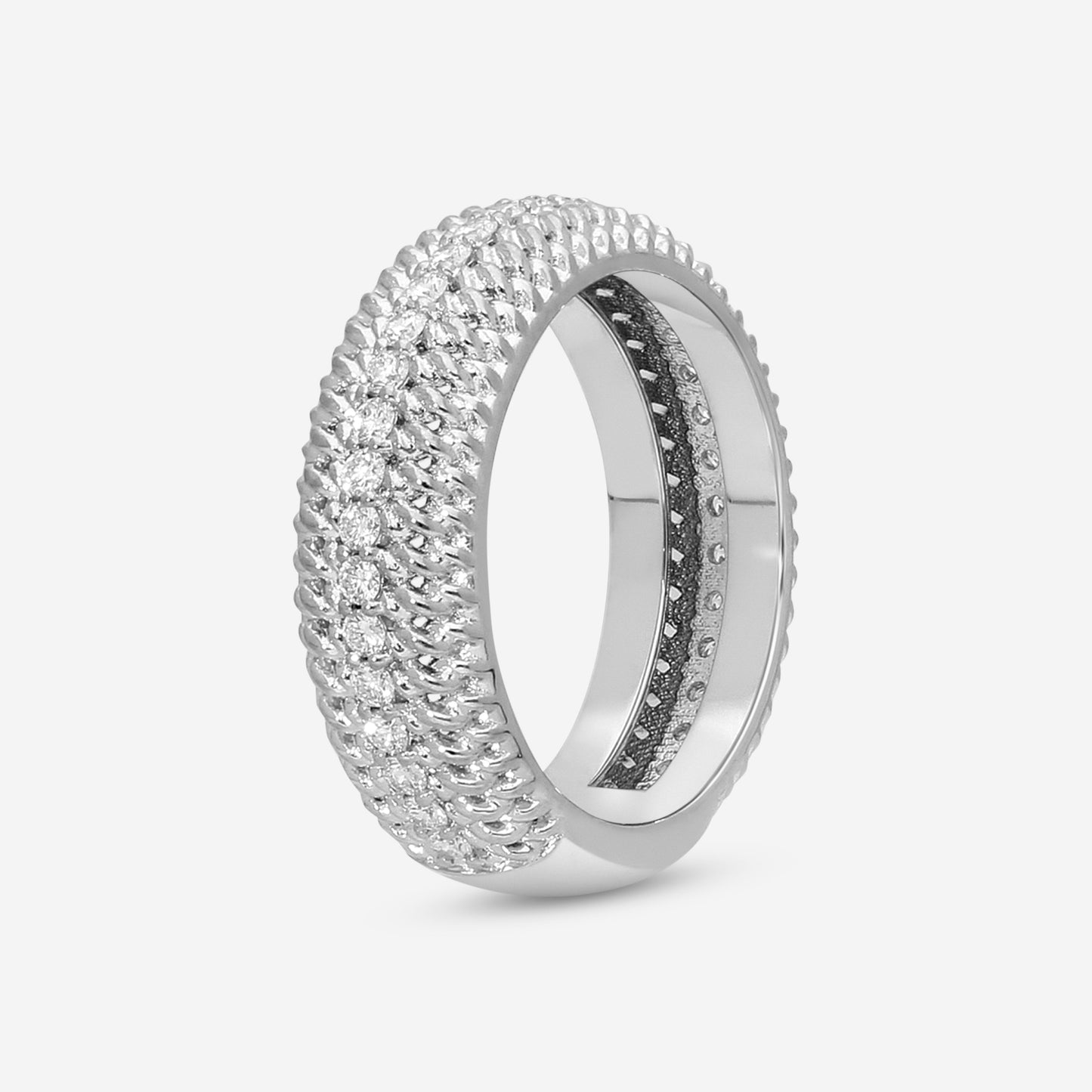 Roberto Coin Opera 18K White Gold Diamond Band Ring Sz. 8.25 7772779AW80X
