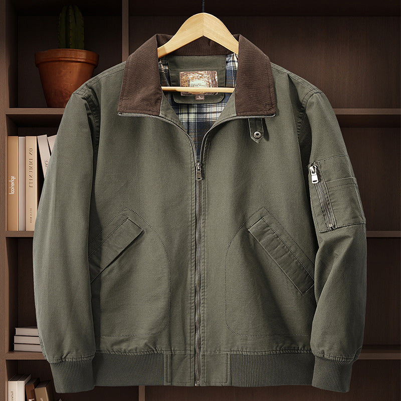 Men's Washed Cotton Flight Jacket