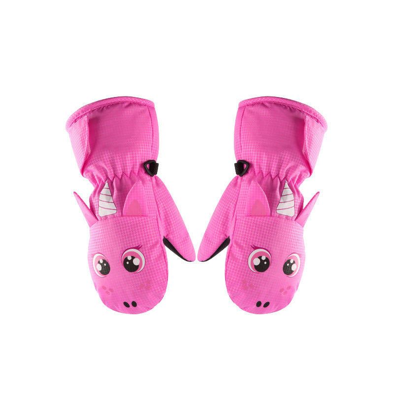 New Children's Ski Gloves Fleece-lined Girls' Cartoon Cute Baby Boy Mittens