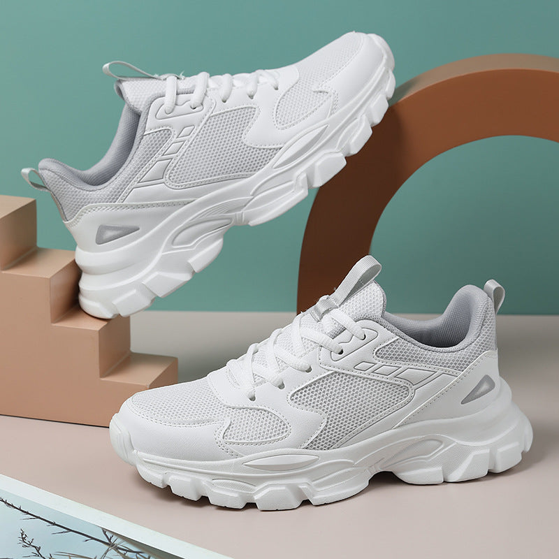 Breathable Soft-soled Casual White Sneakers For Women