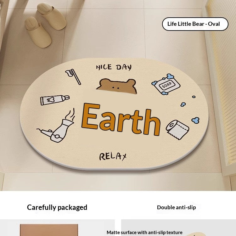 Quick-drying Cartoon Silica Mud Floor Mat