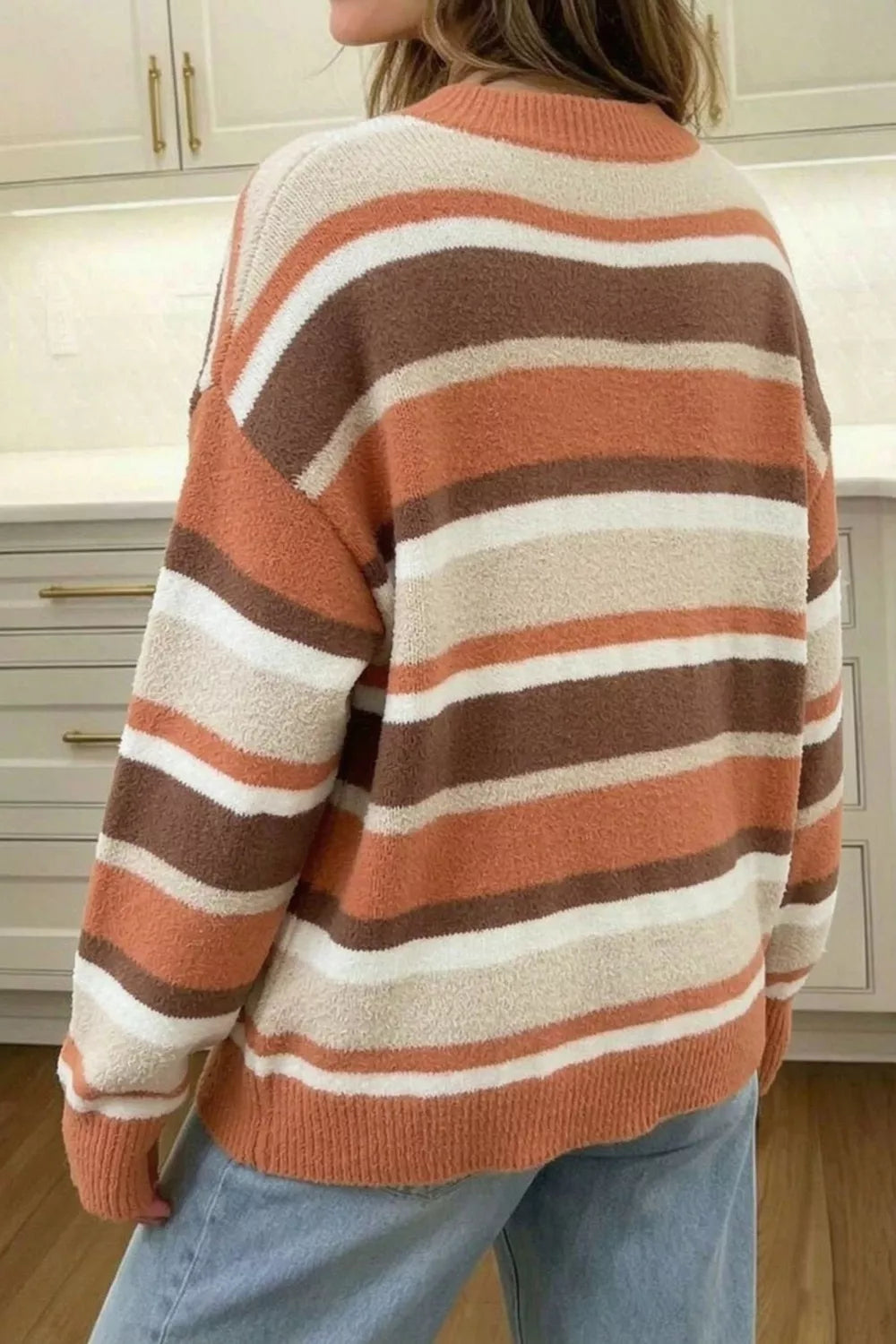 Striped Dropped Shoulder Sweater