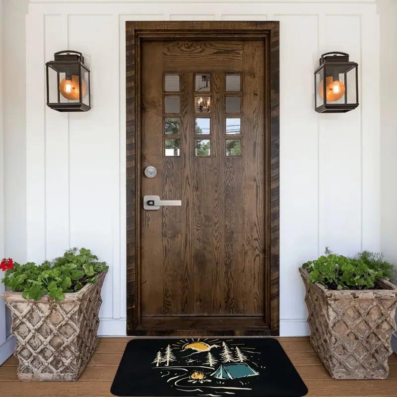 River Scenery Flocked Floor Mat Ground Protection Mat