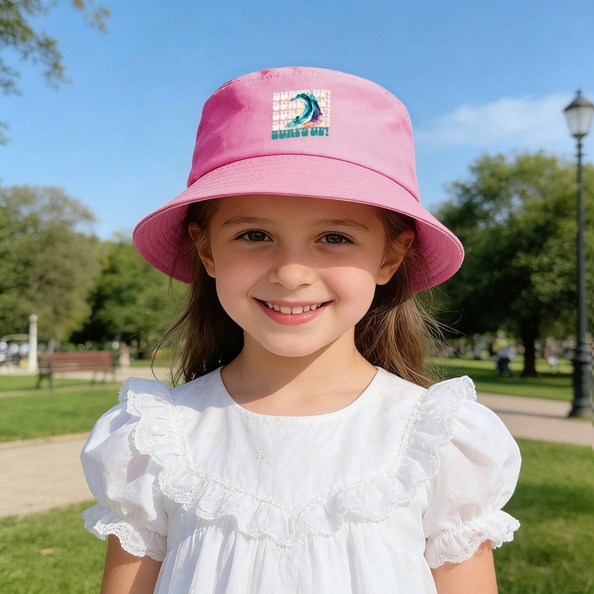 Surf's Up Surfer Design Kid's Bucket Hat | Ships from USA