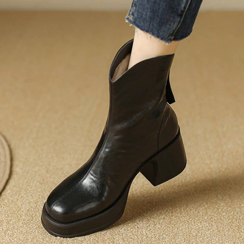 Women's Chunky-heeled Platform Ankle Boots