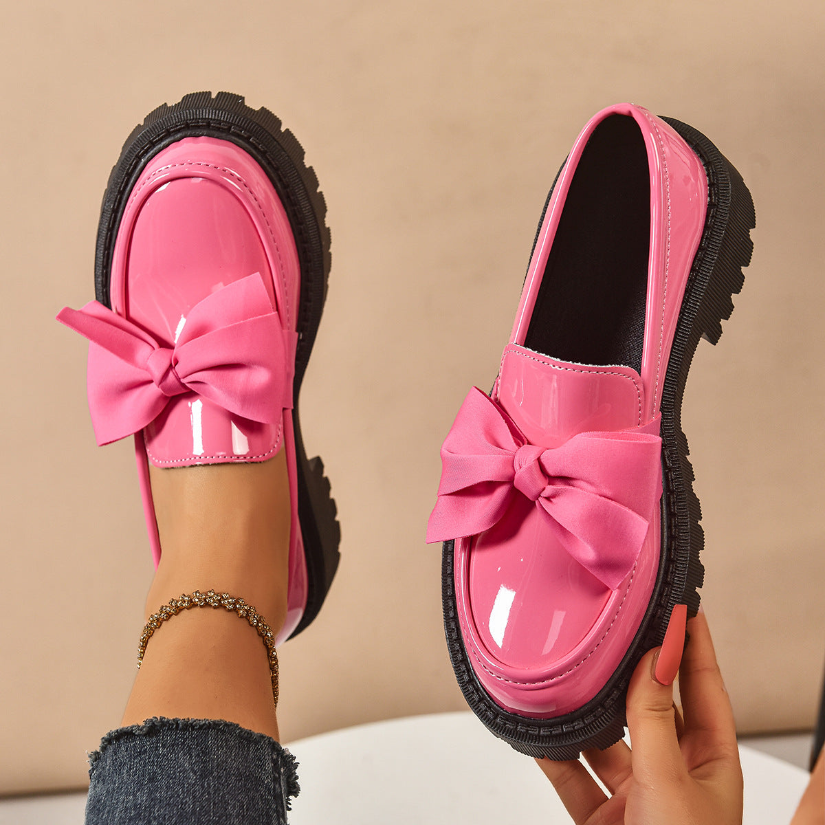 Women's Bow-Tie Loafer Shoes