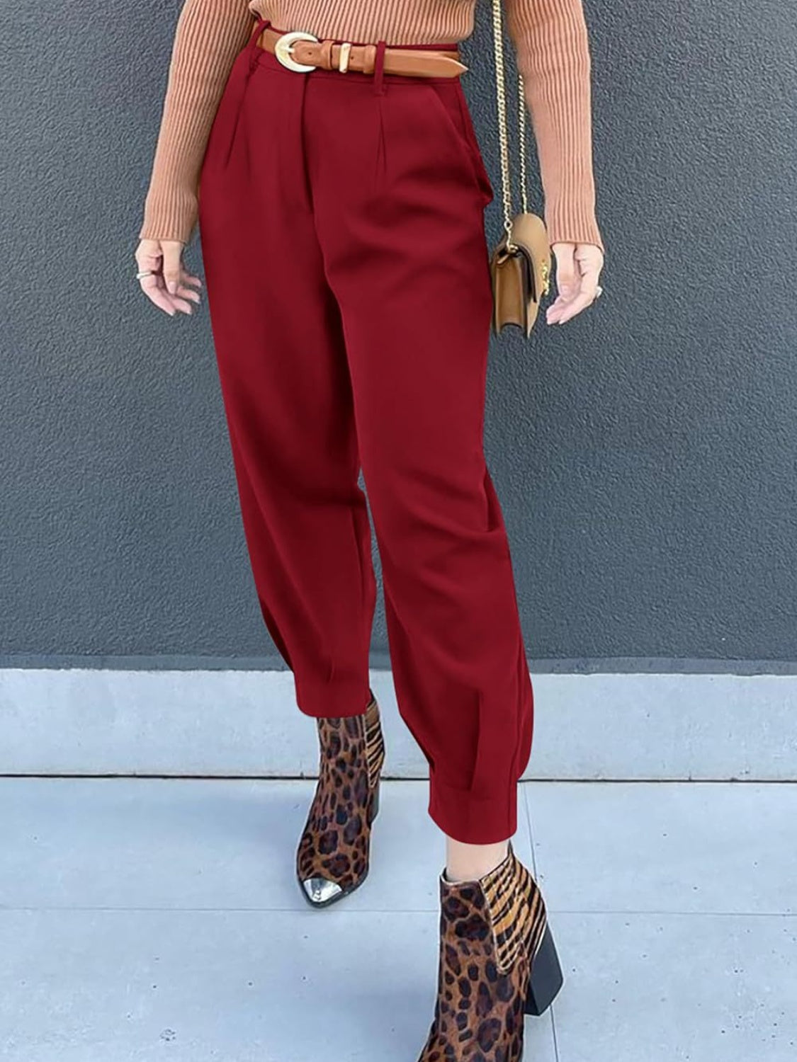 Pantalones cropped de talle alto