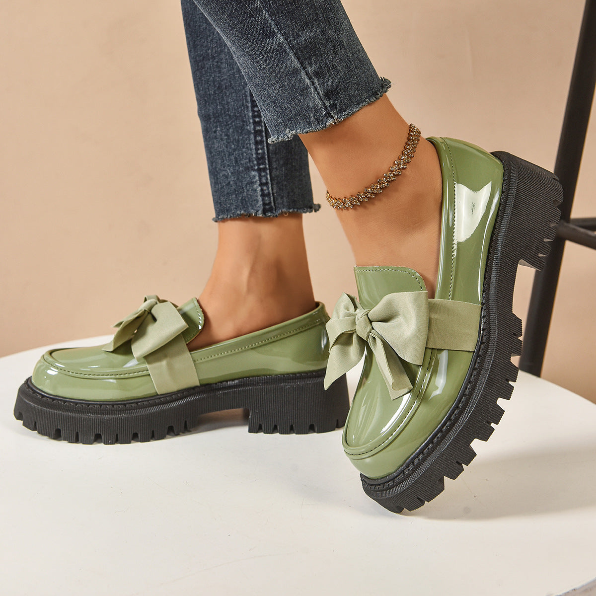 Women's Bow-Tie Loafer Shoes