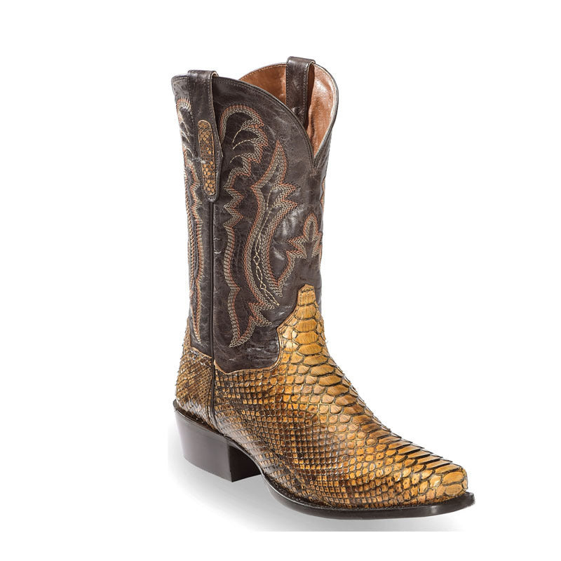 Men's Embroidered Pointed-Toe Patchwork Quilted Boots