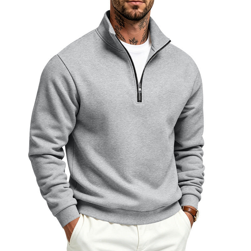 Men's Sports And Leisure Stand Up Collar Zipper Sweatshirt